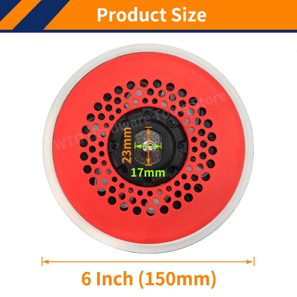 1PC 6 Inch Hook and Loop Sanding Pad for FLEX/RUPES Orbital Sander,6" Dust Free Backing Plate with M8 Thread for Car Sanding