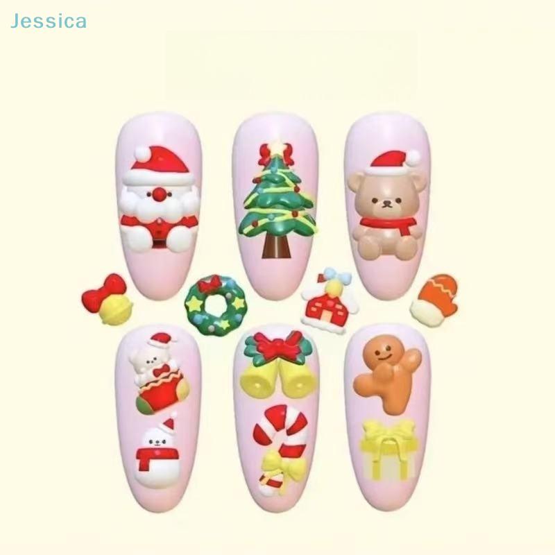 Christmas Series 3D Silicone Nail Art Molds Santa Claus Bear Snowflake Design DIY Transparent Manicure Decoration Templates