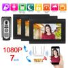 7in 1080P 3 Monitors Video Intercom Wired Wifi Doorbell Night Vision Door Camera