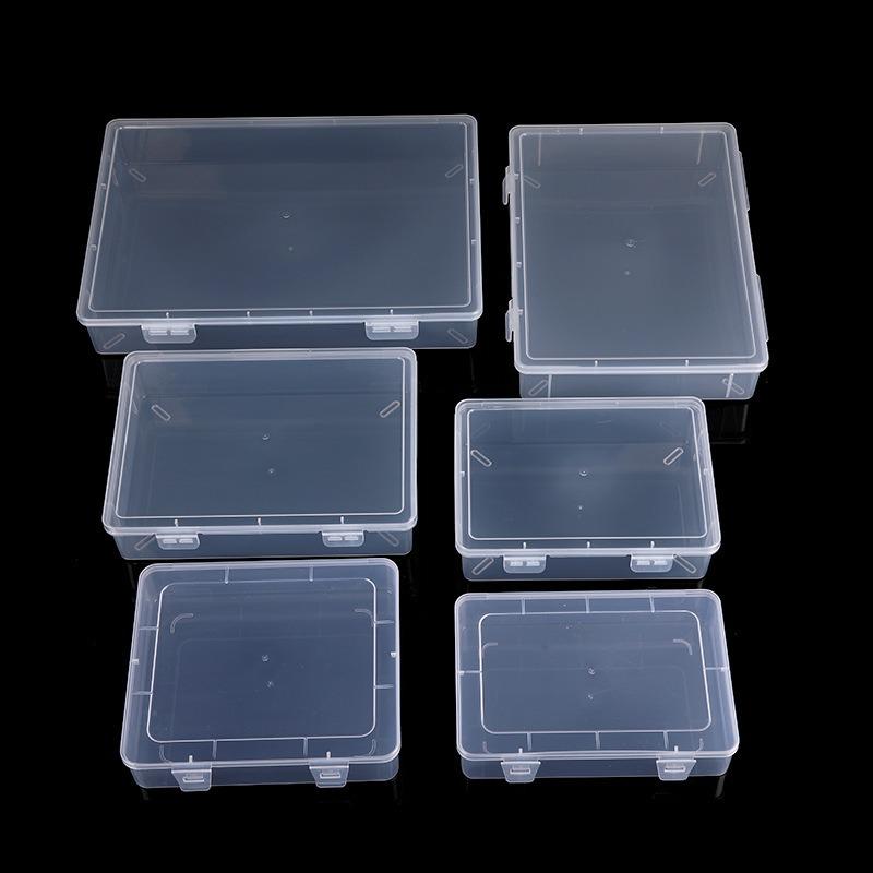 Large Transparent Rectangular Hardware Storage Box with Lid - PP Plastic Tool Accessories Organizer