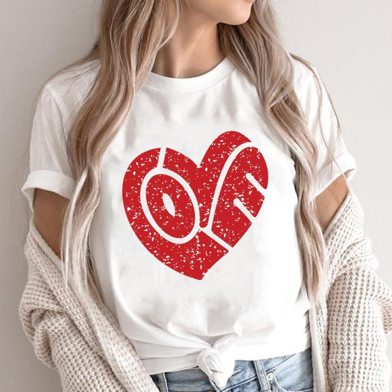 (Asian Size) love style trend Fashion Female Casual Clothing Graphic Tee Women's Top Print O-neck T Short Sleeve T-shirts