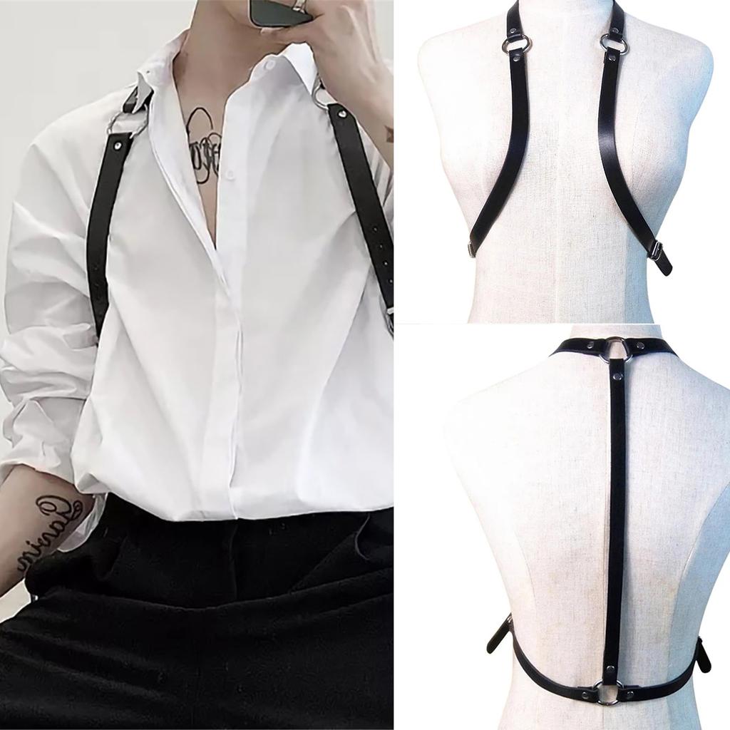 Harajuku Punk Body Chain Adjustable Belt for Nightclub Harness Chest Chain Punk Body Harness Gothic Male Chest Harness
