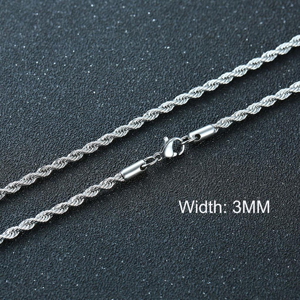 3/5/7/9/11MM Cuban Chain Necklaces for Men Women,Stainless Steel Curb Link Chain Collar,Zircon Gift for Dad Husband BFF