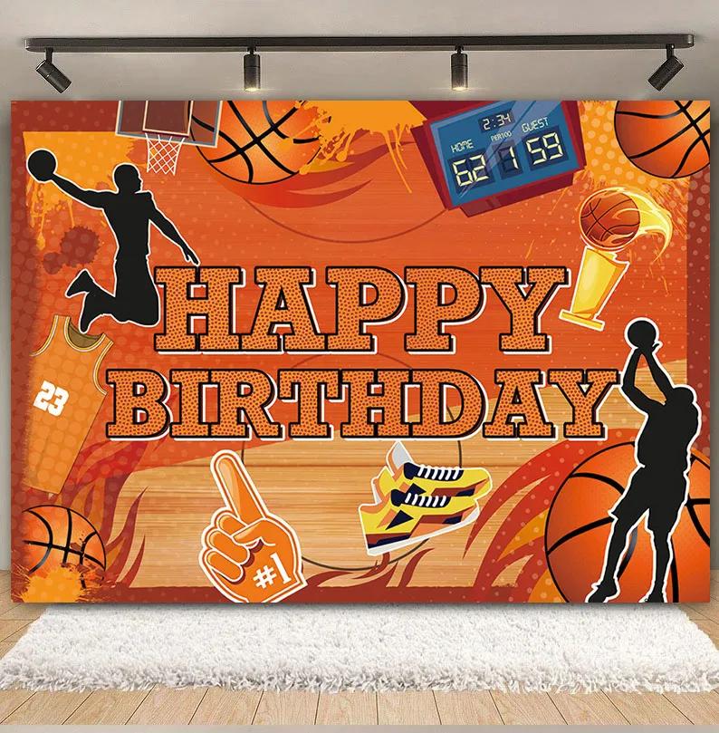 Boy's birthday party, basketball court theme, background decoration, passionate sports meet, photography props, posters, banners