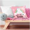 Les Trésors De Lily [Q5849] – Designer-Kissenbezug „Licorne My Unicorn“ rosa (Nie ohne mein Einhorn) – 40x40 cm