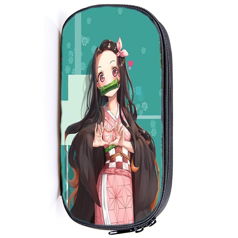 Demon Slayer Kamado Tanjirou Pencil Case Nezuko Boys Girls Kids Zenitsu Kimetsu No Yaiba Pencil Box Students Anime Pen Bags Children Gifts