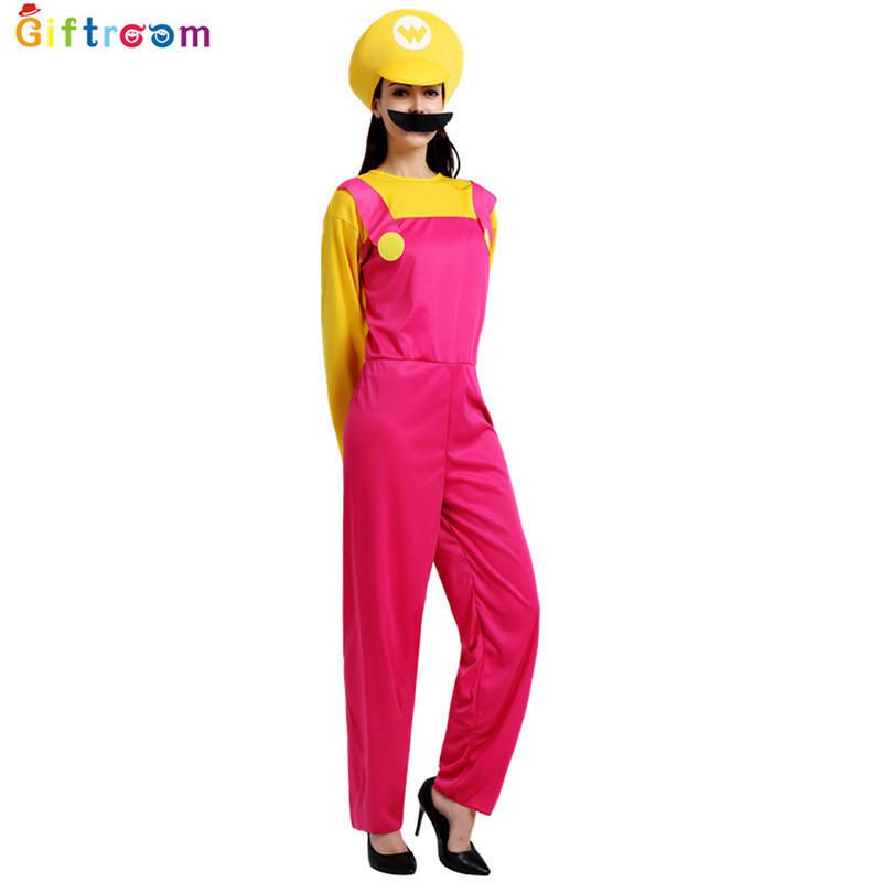 Stylish Mario Anime Game Costume Perfect For Halloween Womens Super Mario Outfit