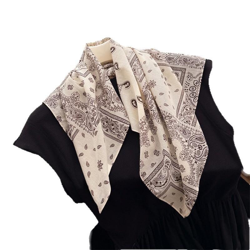Paisley Cashew Flower Cotton Small Square Scarf Silk Scarf Shawl Decorative Scarf Scarf Head Scarf Silk Scarf Summer Thin