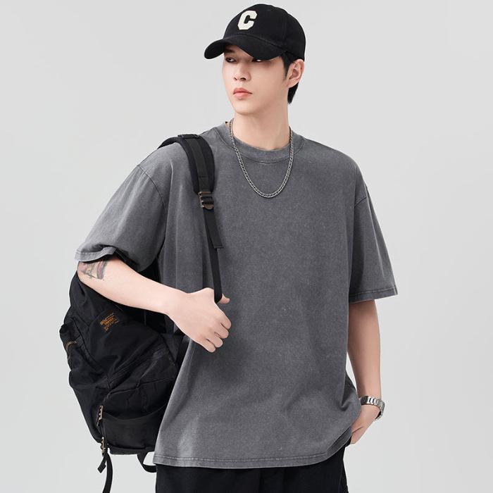 Men s Trendy Loose Fit Cotton T-Shirt, Summer 2026 L (65-75 kg) серый