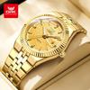 OPK 6073 Top Brand Men’s Quartz Wristwatch Stainless Steel Waterproof Auto Date Luxury Gold Watch for Man High Quality