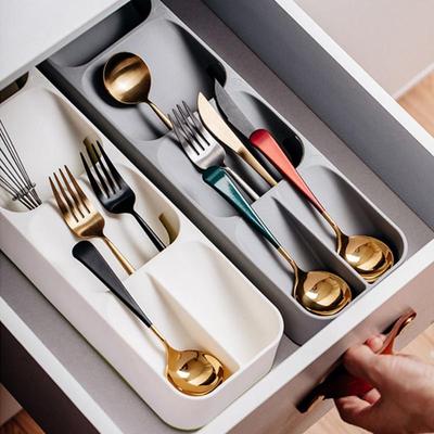 Cutlery Storage Tray Cutlery Storage Rack Spoon and Fork Storage Box Plastic Box Tool Holder Come In Two Colors