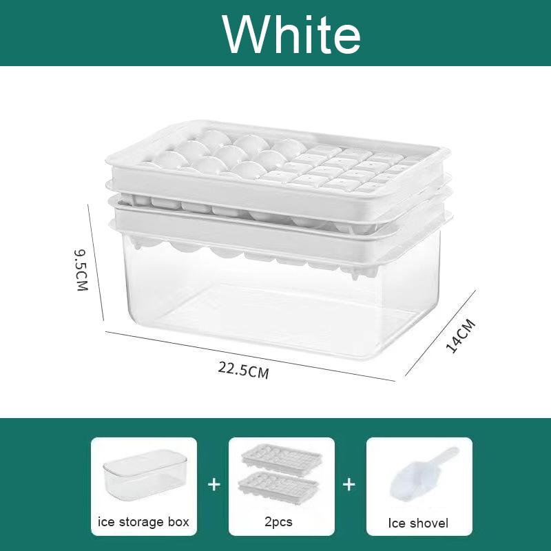 Ice Cube Tray with Lid Ice Mold Ice Cube Ice Ball Storage Container Box With Lid 2 In 1 Tray Maker Set Bar Kitchen Accessories