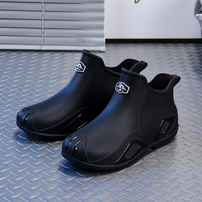 Frühling/Sommer Herren Bequeme Wasserdichte Rutschfeste Regenstiefel - Kurzer Schaft, Dicke Sohle, Ideal für Küchenarbeit und Angeln