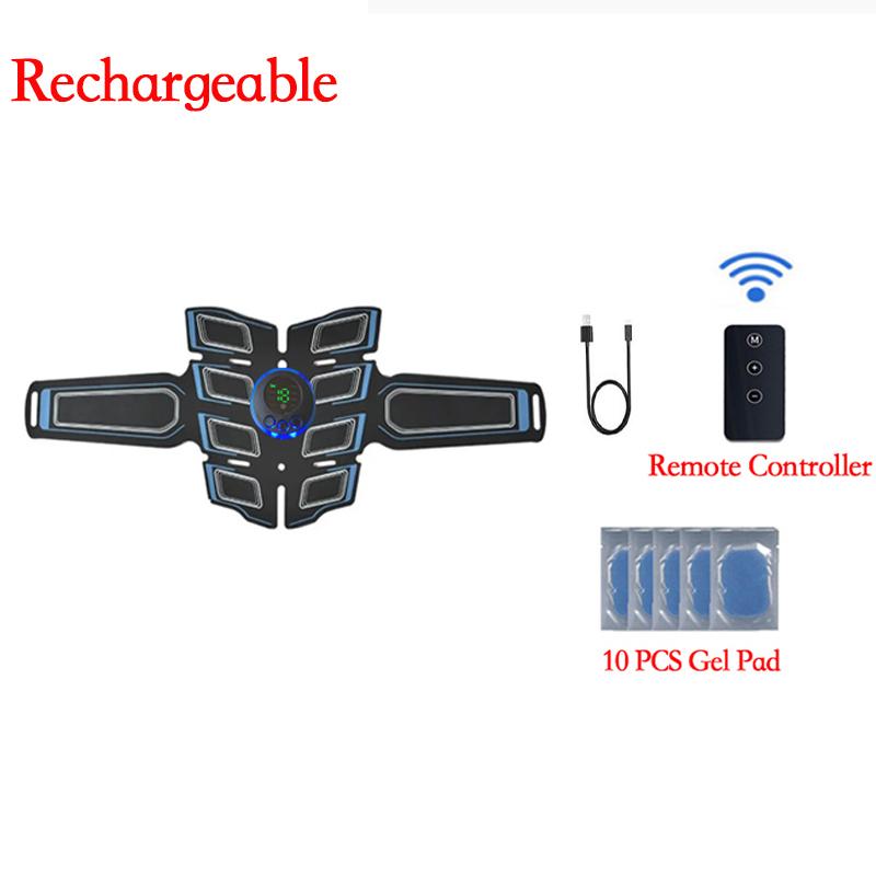 Smart EMS Muscle Stimulator with Remote Controller Electric Abdominal Trainer for Body Slimming and Relax