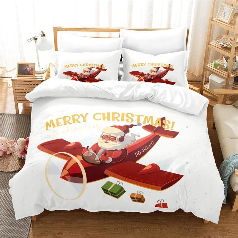 Set di biancheria da letto Merry Christmas Set copripiumino per bambini Copripiumino alla moda Copripiumino per bambini e bambine Copripiumino natalizio Set di biancheria da letto