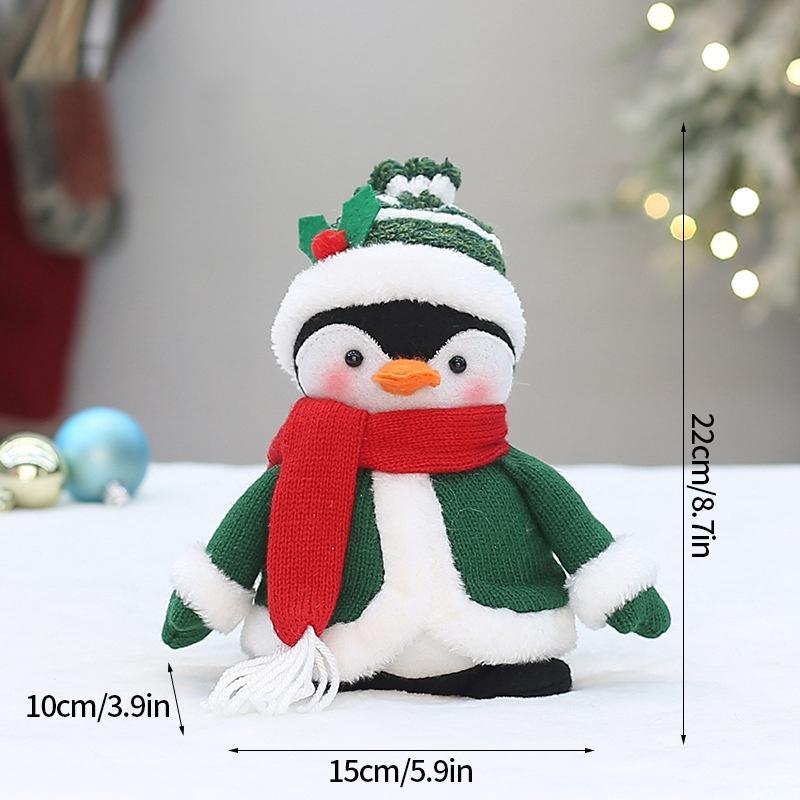 Christmas Doll Snowman Elk Deer Penguin Ornament Desktop Ornament Christmas Gift Christmas Decorations suministros navideños
