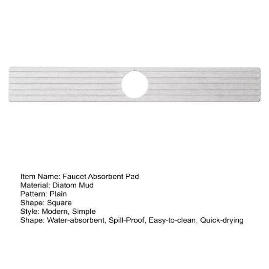 Faucet Absorbent Pad for Kitchen Sink Diatomite Stone Tray Fast Drying Easy Install Bathroom Counter Guard