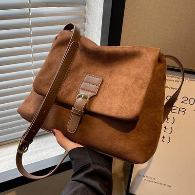 Frosted Bag Women's Large Capacity 2025 New Fashion Autumn and Winter Shoulder Messenger Bag Texture Small Square Bag