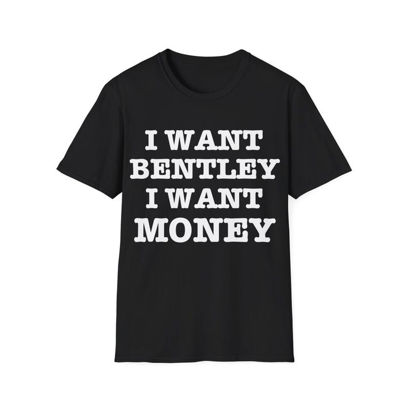Bentley Money Lover Slogan Grafik Oversized Streetwear Lässiges T-Shirt Top für Hip-Hop Fans & Luxus Lifestyle Enthusiasten
