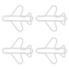 100Pcs Cute Paper Clips Plane Shaped Style Covered Wire Light Durable Fancy Paperclips for Working Study Sorting White
