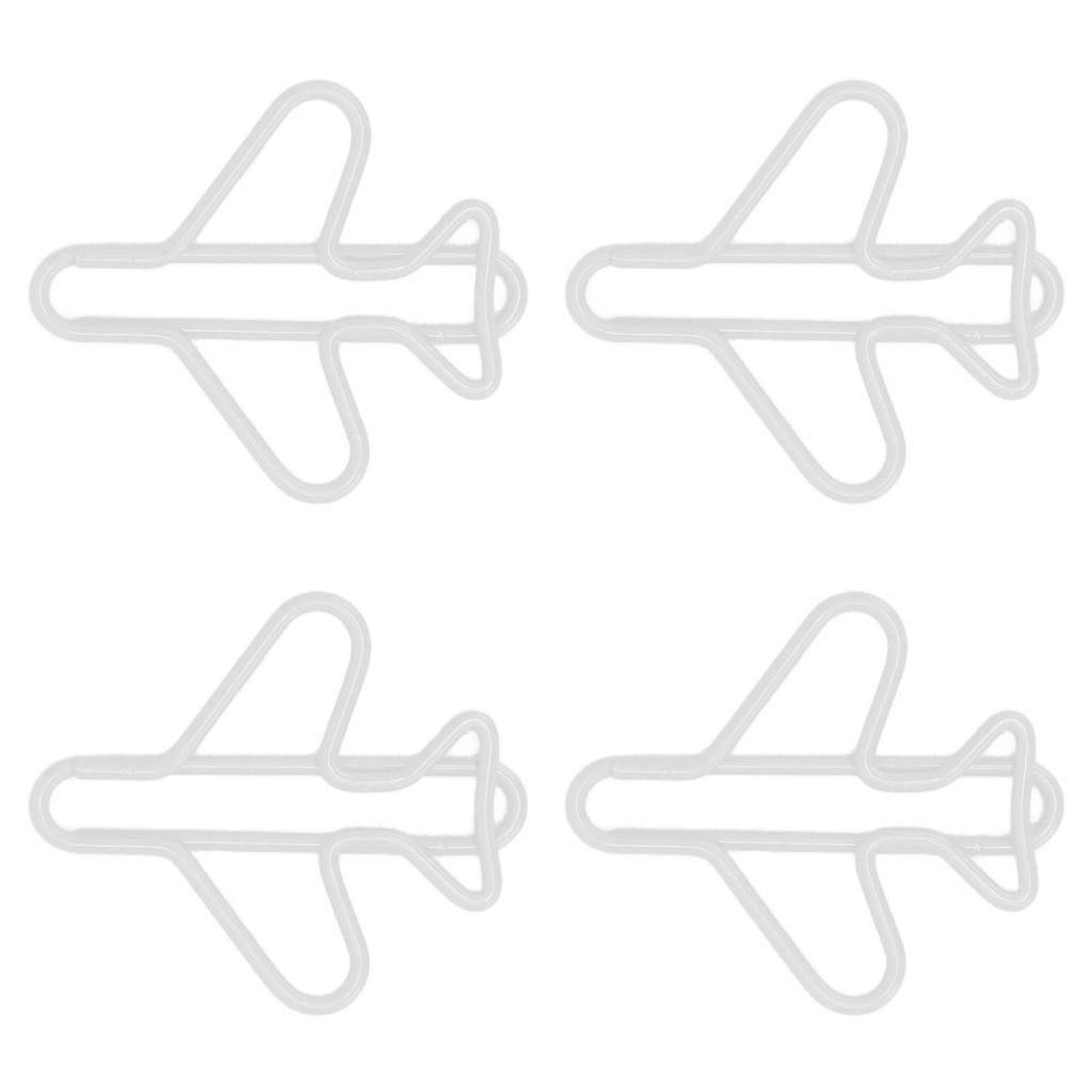 100Pcs Cute Paper Clips Plane Shaped Style Covered Wire Light Durable Fancy Paperclips for Working Study Sorting White