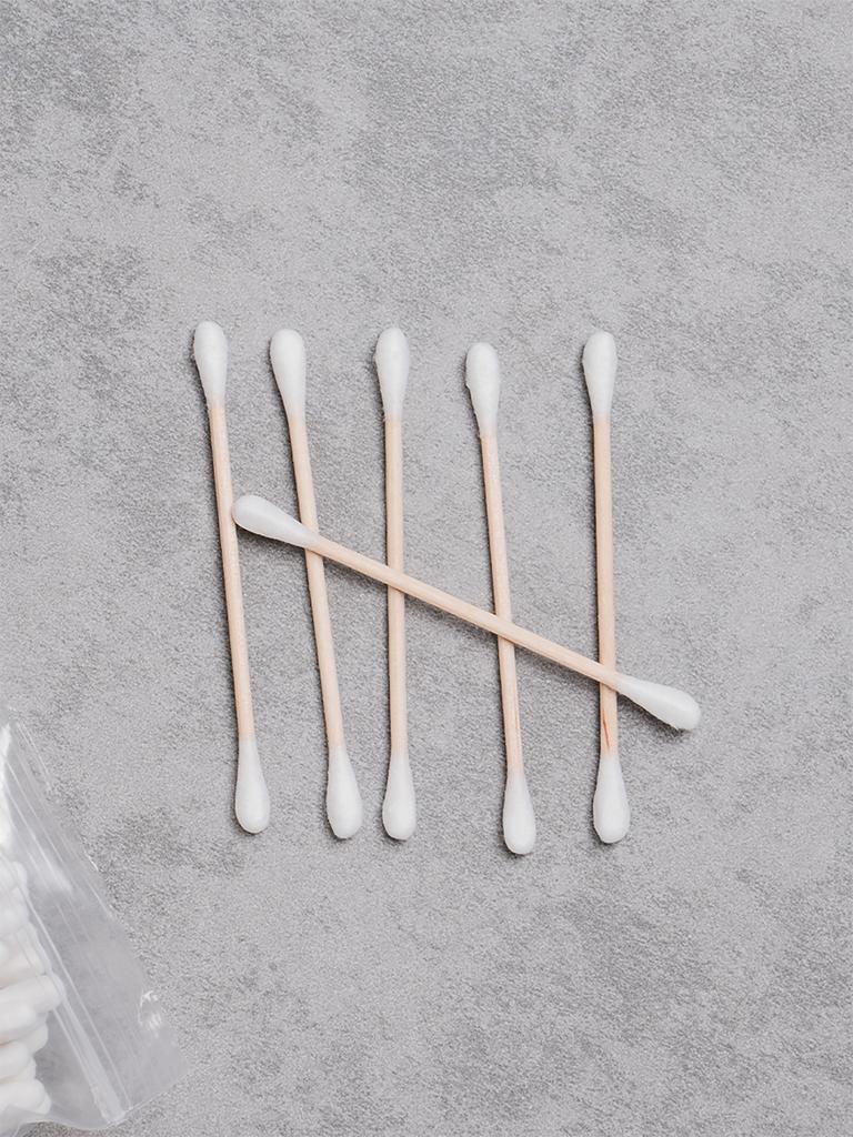 Wood Stick Round Cotton Swabs, 500 Count Pack