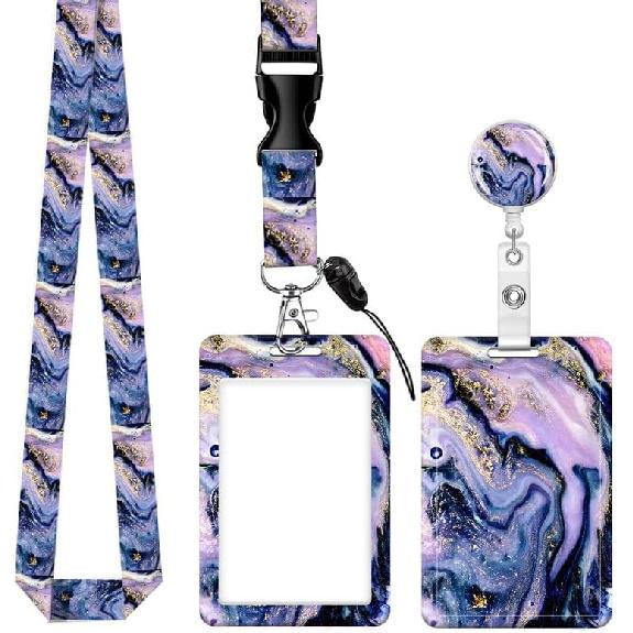 Badge Reels Retractable with Carabiner Reel Clip, ID Name Tag Work Badge Holder Belt Ferrule, Identity ID Badge Holder Cover Case for Office Work