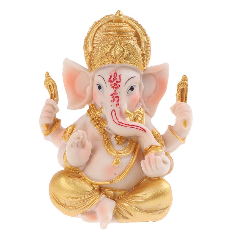 Elephant God Figurine Desktop Hindu Resin Luck And Wealth Art Statue Ornament
