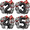 Children's Racing Theme Birthday Balloon Set - Aluminum Foil Racing Tire Balloons & Photo Props