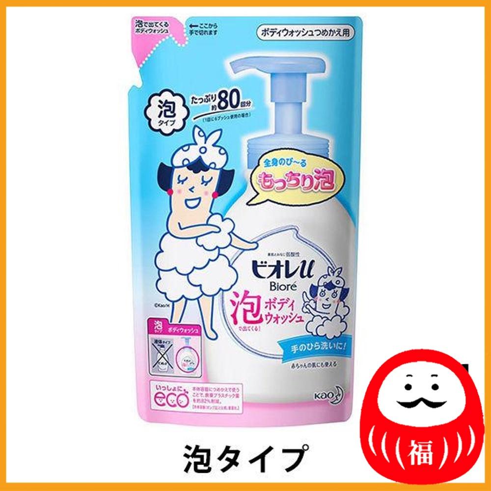 Kao Biore-u Foaming Body Wash, Gentle Fresh Floral Fragrance (slightly Fragrant), Refill 480ml (foam Type)
