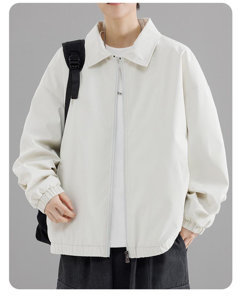Men's Retro Workwear Jacket - Thin, Loose, Versatile Lapel Top for Spring/Autumn