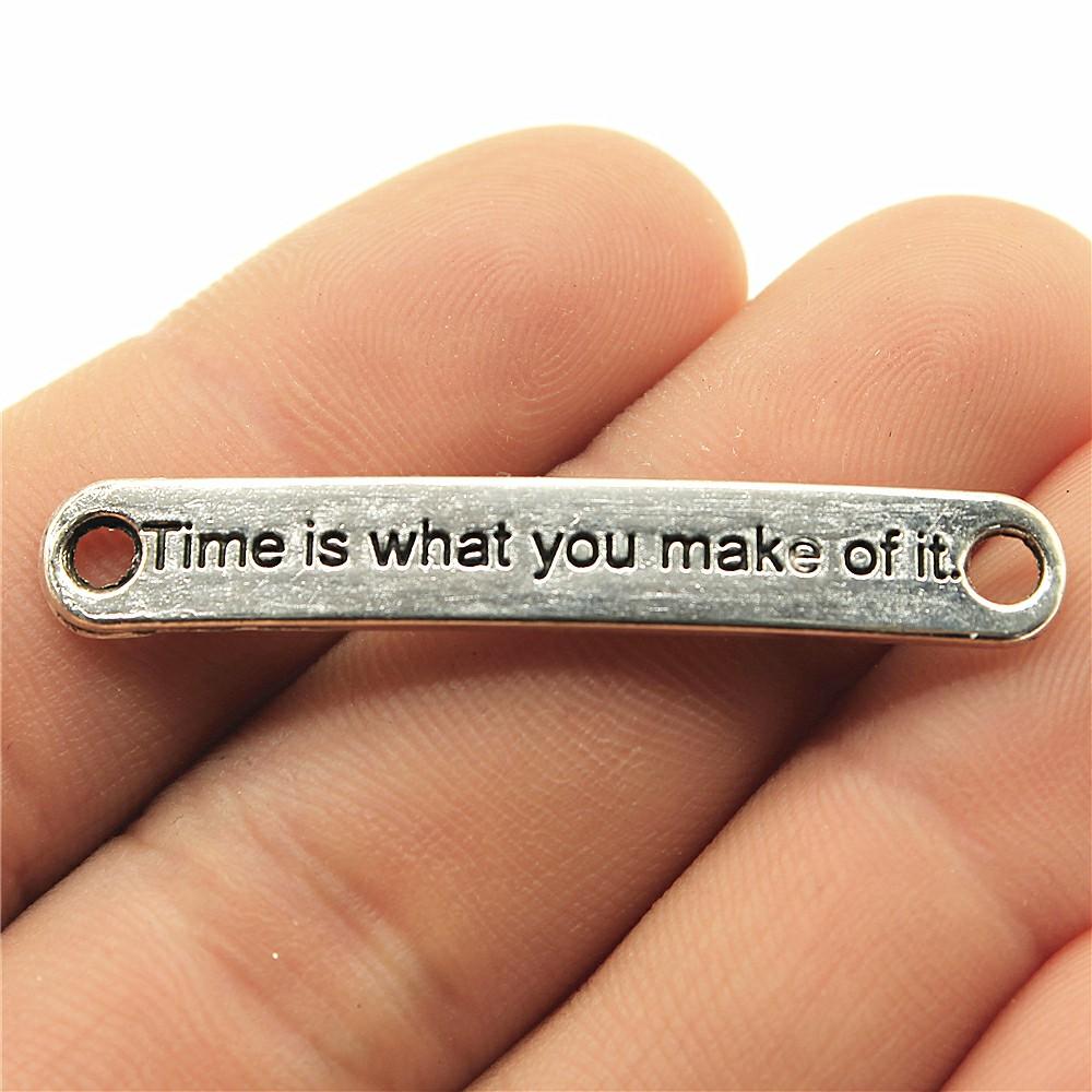 10pcs Word Charms Connector Antique Silver Color Love Dream Faith Courage Kindness Hope Connector Charms For Jewelry Making