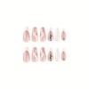24Pcs/Set Quick Nails French White Edge Florets False Nials Sticker Wearable Waterproof Manicure Finished Nails