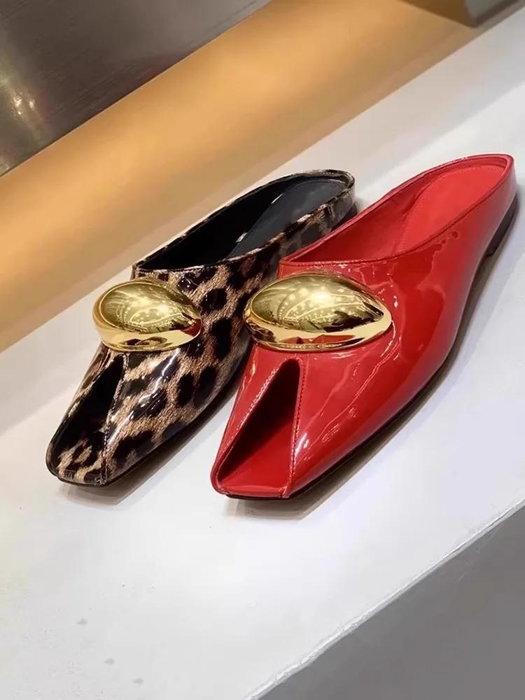 Women Summer Flats Slippers Leopard New Shoes Sandals 2025 Slingback Designer Woman Peep Toe Flip Flops Zapatillas Mujer