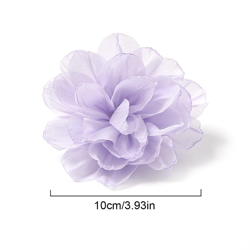3/5Pcs 10cm Handmade Big Chiffon Fabric Artificial Flowers Head for Headwear Wedding Dress Hats Home Decoration DIY Accessories