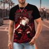Funny Christmas Pattern T-Shirt For Men Santa Claus Music 3D Print Tees Summer Casual Short Sleeve Loose T Shirts Round Neck Top