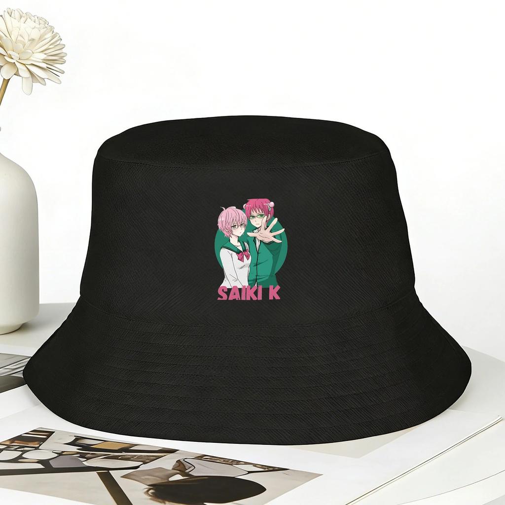 Saiki K Kusuo No Psi Nan Bucket Hat For Men Women Fisherman Hats Casual Fishing Caps Breathable Harajuku Graphic Sun Hats