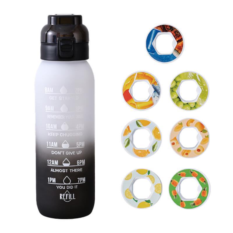 

Бутылка для воды с фруктовым вкусом, без калорий, с откидной крышкой и ароматическим кольцом 1000ml