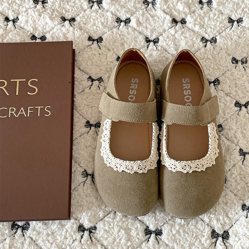 

Round head French flat bottom Mary Jane shoes women s 2025 new spring and autumn with skirt retro versatile light mouth soft sole single shoes 40