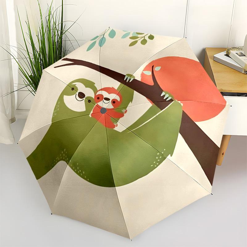 1pc Sloth Family Automatic Open/Close Umbrella Compact Folding Umbrella, All-Season Portable Umbrella for Women/Men F1124237