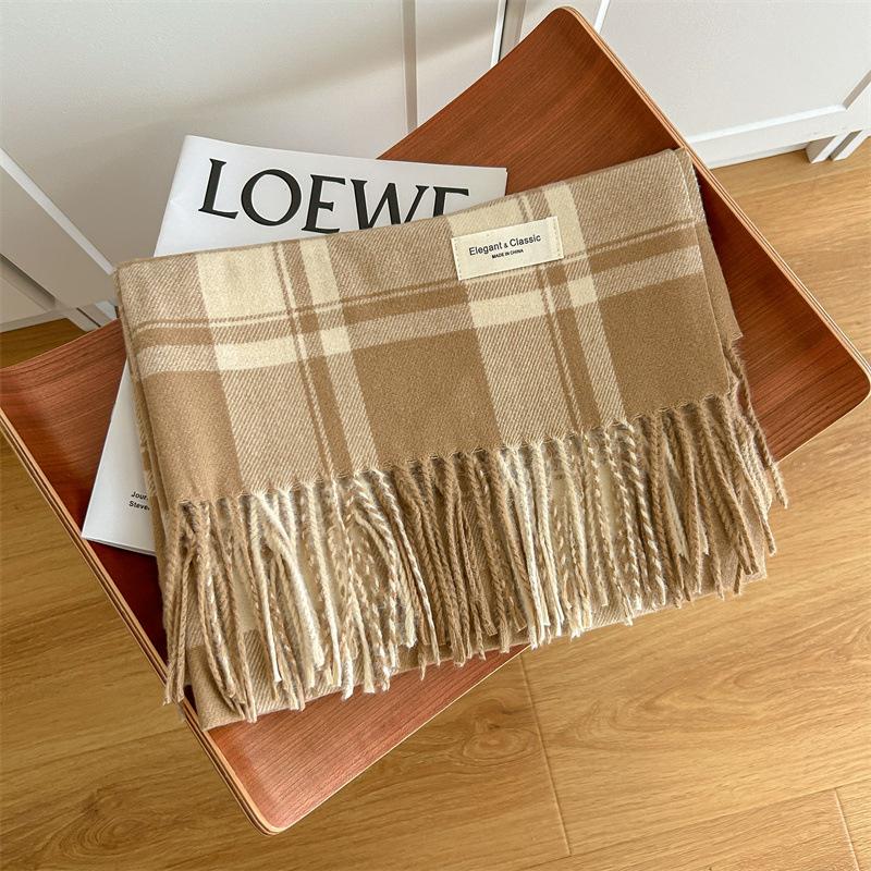 Осенне-зимний классический большой квадратный ретро-шарф из искусственного кашемира — фото 8