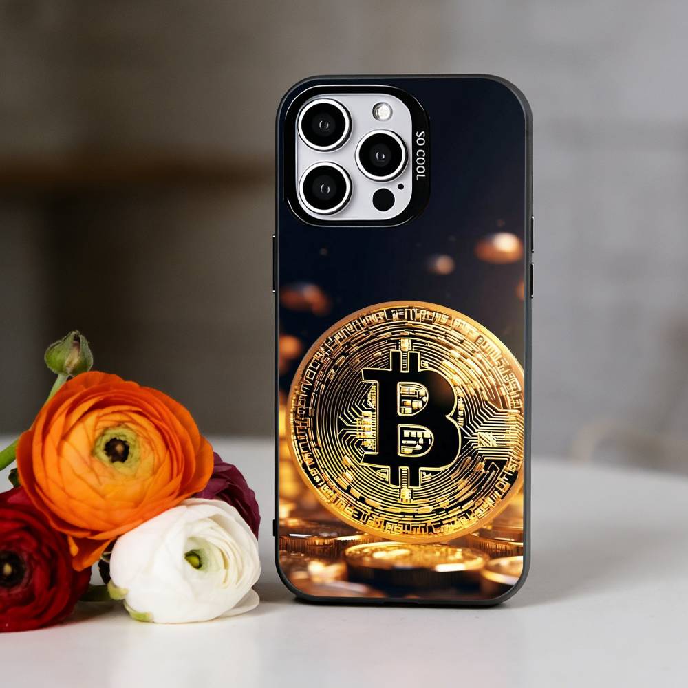 Bitcoin Crypto Phone Case For iPhone 17,16,15,14,13,12,11 Plus,Pro Max,XS,Colorful Silver Phone case Funda Cover