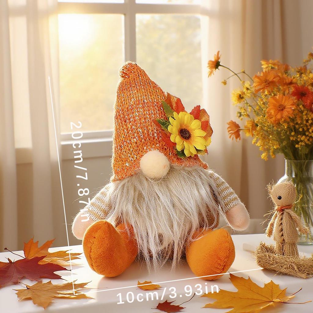 Thanksgiving Harvest Sunflower Scarecrow Plush Doll Decor