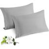 Horbaunal 2 Pack Microfiber Pillowcases Queen Size Light Grey Bed Pillow Cases with Envelope Closure, 1800 Thread Count Soft & Shrinkage Resistant