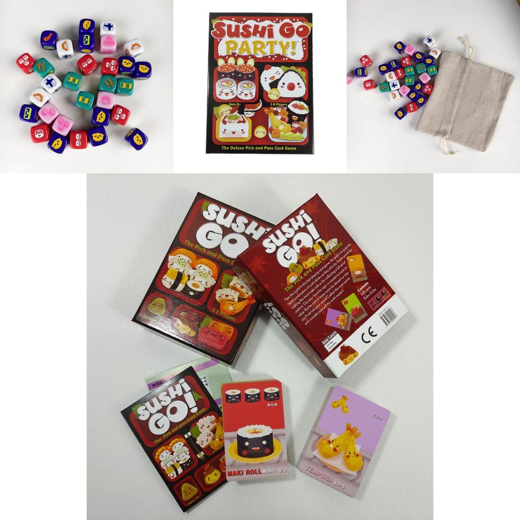 Sushi Go Party Spiel mit Papiermaterial für den Familien-Spieleabend und Party-Spaß