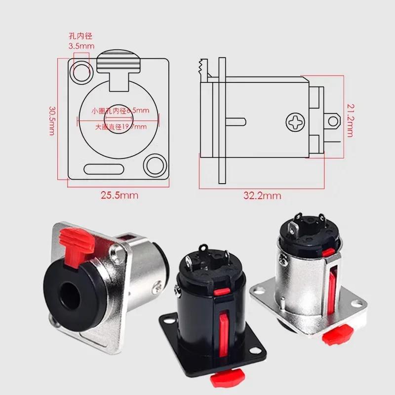 5/20Pcs 2-hole Stereo 1/4 Inch 6.35mm Female Socket 6.35 Jack Panel Mount Terminal for MIC Microphone Audio Cable