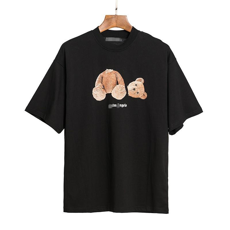 SS Cartoon Bear Print T Shirt Loose Fit Unisex Casual Short Sleeve Tops