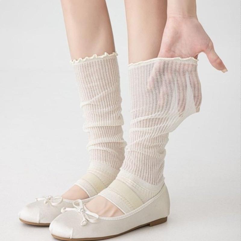 Bias-cut Ankle Socks, Pantyhose, Children's Socks, Foot-stacking Socks, Summer Lightweight Ballet-style Half-length Tube Socks