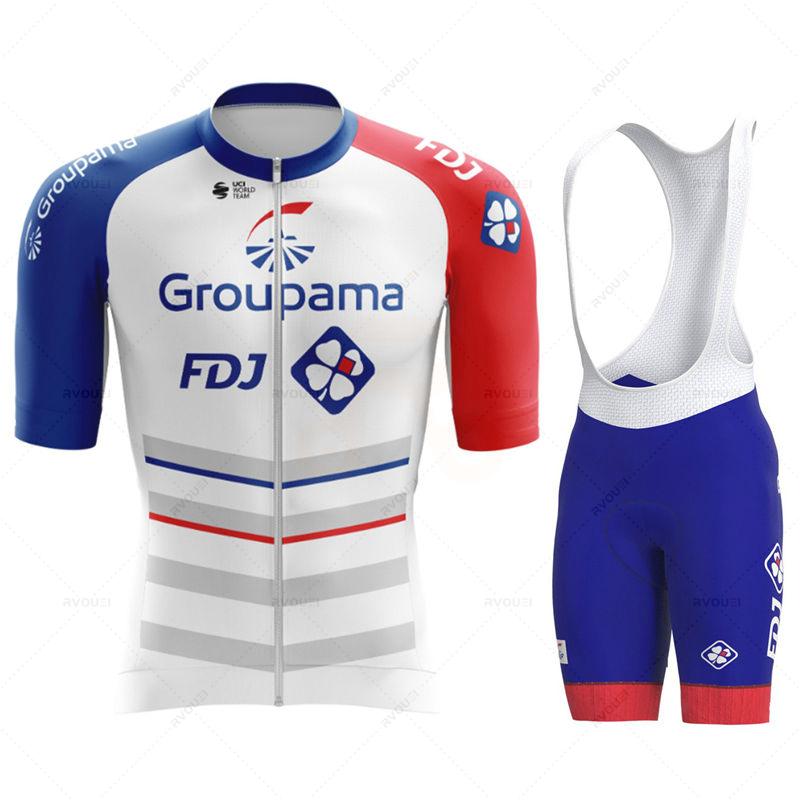 Cyklistické dresy 2026 Fdj Pánské cyklistické oblečení Letní krátký rukáv MTB Cyklistický oblek Oblečení na kolo Ropa Ciclismo Hombre