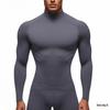 Men's High Neck Long Sleeve Quick-Dry Sports Bodysuit for Football & Basketball Training